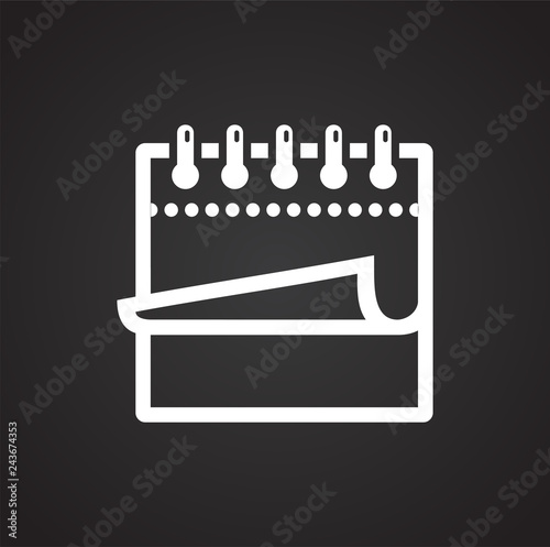 Calendar icon on black background for graphic and web design, Modern simple vector sign. Internet concept. Trendy symbol for website design web button or mobile app