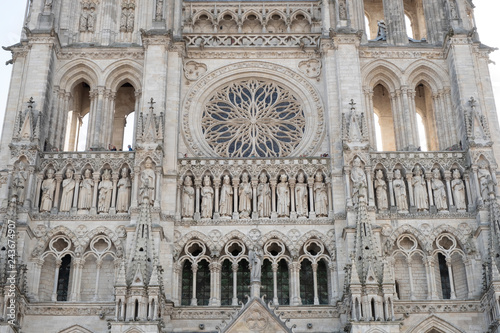 facade of the Notre-Dame d'Amiens Cathedral in Amiens