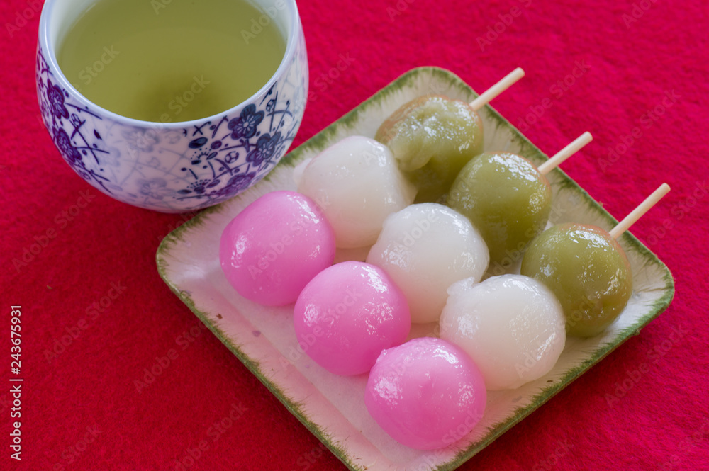 花見団子とお茶