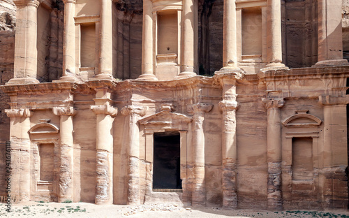 Ruins of the ancient city of Petra in Jordan