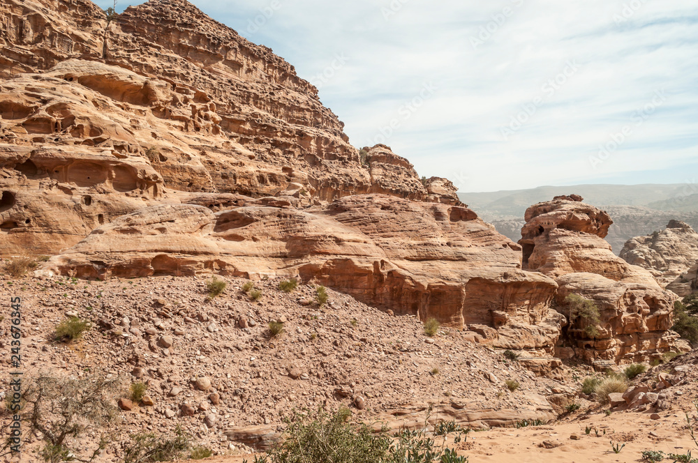 Ruins of the ancient city of Petra in Jordan