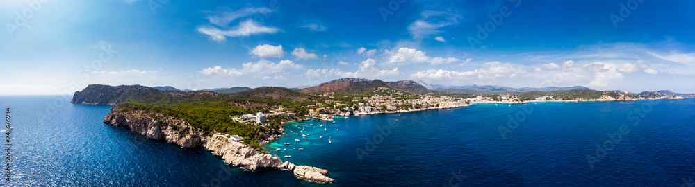 Spain, Balearic Islands, Mallorca, Region Calvia, Costa de la Calma, Peguera, Cala Fornells, coast and nature harbor Spain, Balearic Islands, Mallorca, Region Calvia, Costa de la Calma, Peguera, Cala Fornells, coast and nature harbor