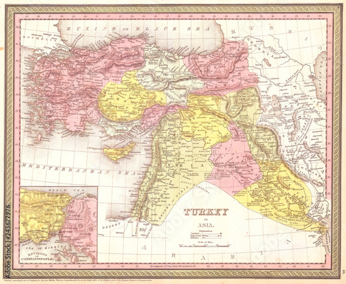1850  Mitchell  Mitchell Map of Turkey in Asia