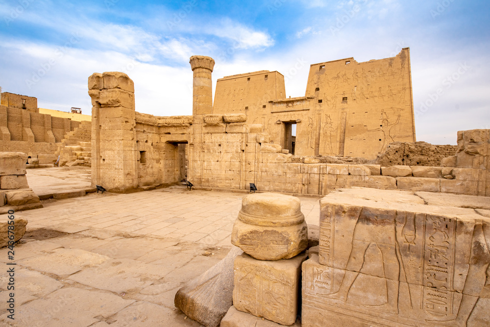 The ruins of the temple of Horus at Idfu Egypt