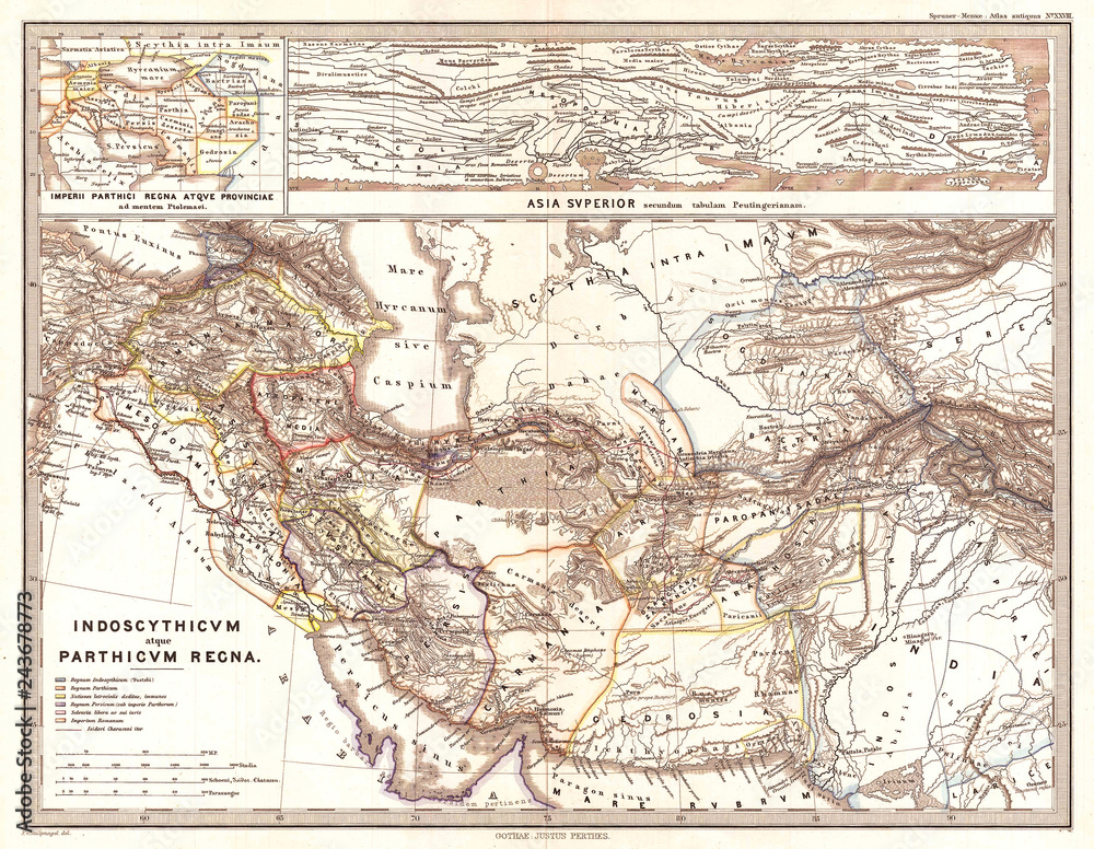 1865, Spruner Map of Persia in Antiquity