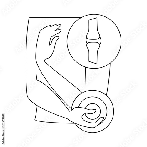 Vector design of bone and inflammation  icon. Collection of bone and wound vector icon for stock.