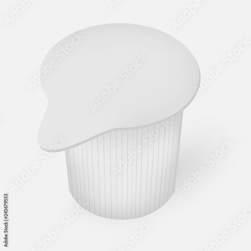 Liquid coffee creamer single package, vector illustration