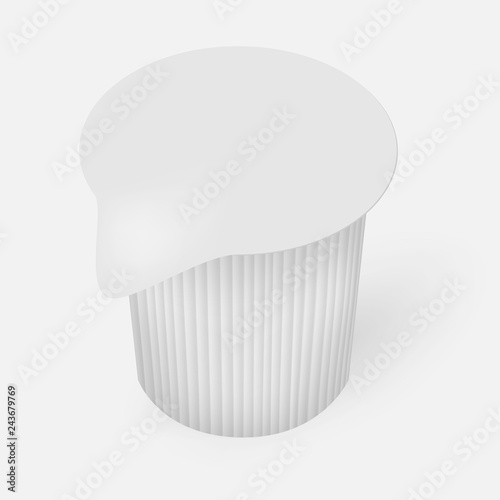 Liquid coffee creamer single, portioned plastic container - template