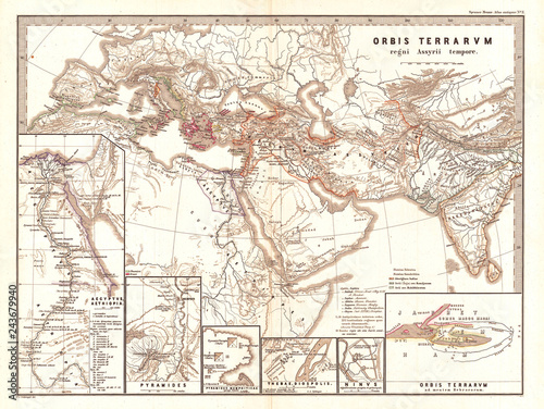 1865, Spruner Map of the World under the Assyrian Empire