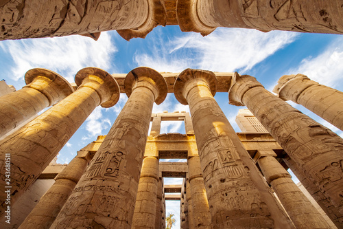 The great columns at the Karnak Temple in Luxor Thebes Egypt photo