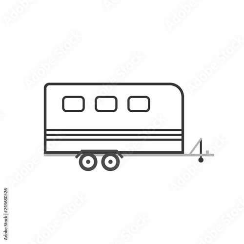 Horse trailer icon. Clipart image isolated on white background