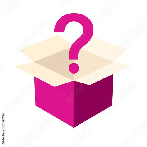 Open pink mystery box icon. Clipart image isolated on white background