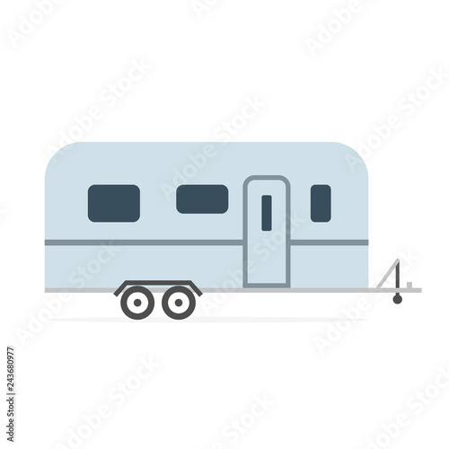 Travel rv trailer icon. Clipart image isolated on white background