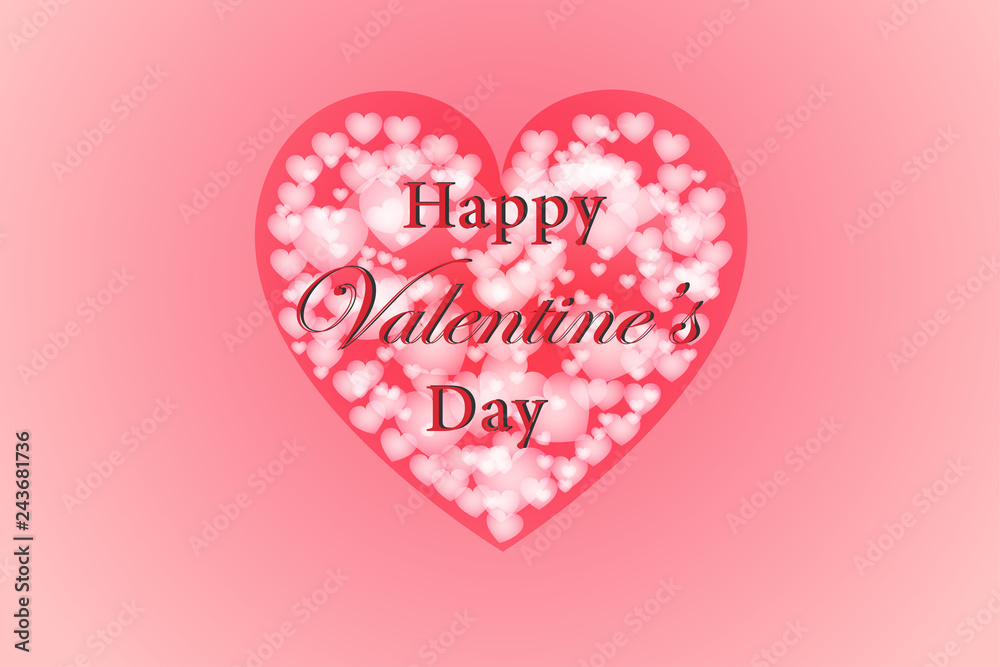 Pink happy Valentine's Day card banner template.