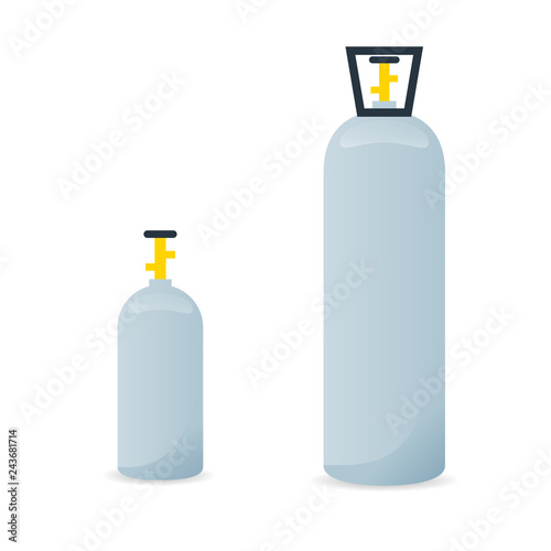 co2 gas cylinder icon set. Clipart image isolated on white background