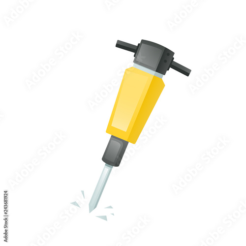 Pneumatic drill machine icon. Clipart image isolated on white background