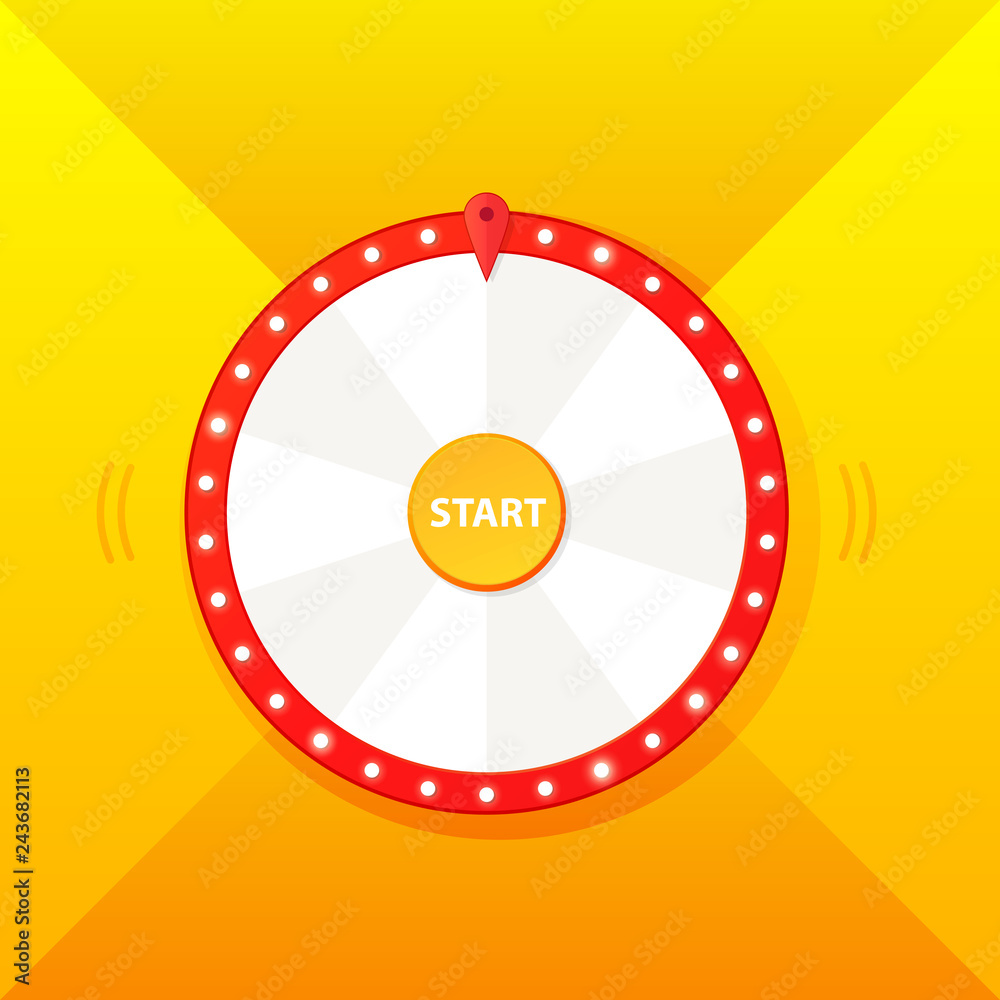 Blank wheel of fortune template design. Stock Vector Adobe Stock