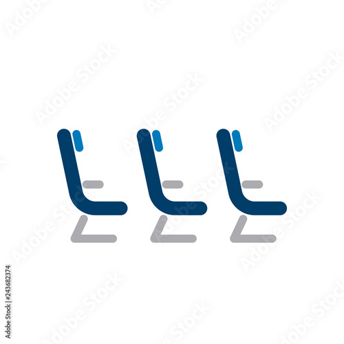 Airplane seats icon. Clipart image isolated on white background