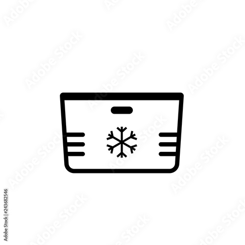 Beach cooler box outline icon. Picnic clipart isolated on white background