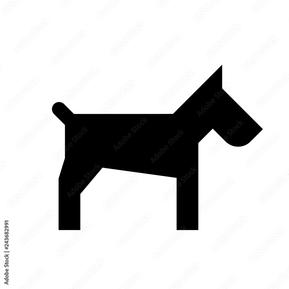 Dog simple silhouette icon. Clipart image isolated on white background Dog simple silhouette icon. Clipart image isolated on white background
