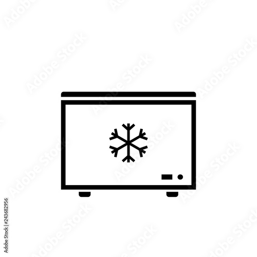 Deep freezer outline icon. Clipart image isolated on white background