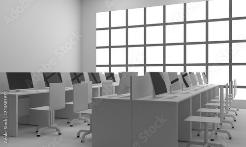 Office interior. 3D illustration