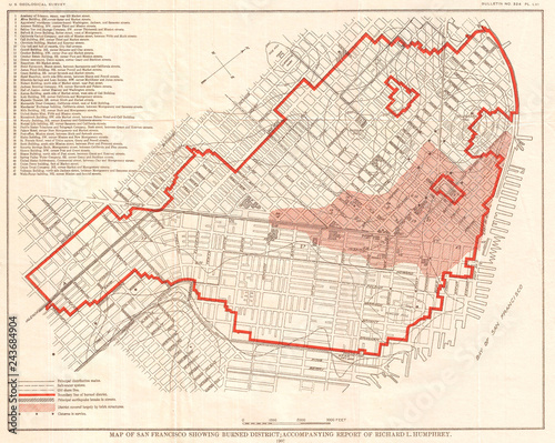 1907, Geological Survey Map of San Francisco after 1906 Earthquake