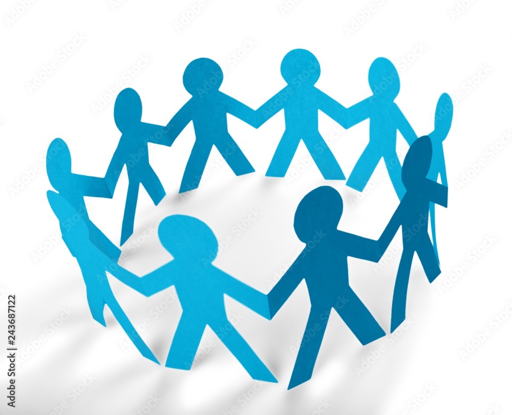 Paper People in a Circle Holding Hands Paper People in a Circle Holding Hands