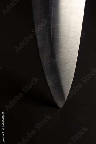 knife blade on black background
