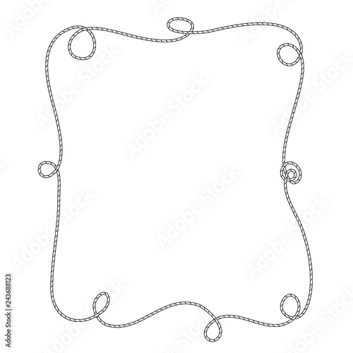 Frame of marine rope Isolated object