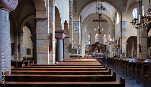 Empty Church interior in daylight