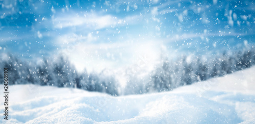 Winter background of snow and free space for your decoration  © magdal3na