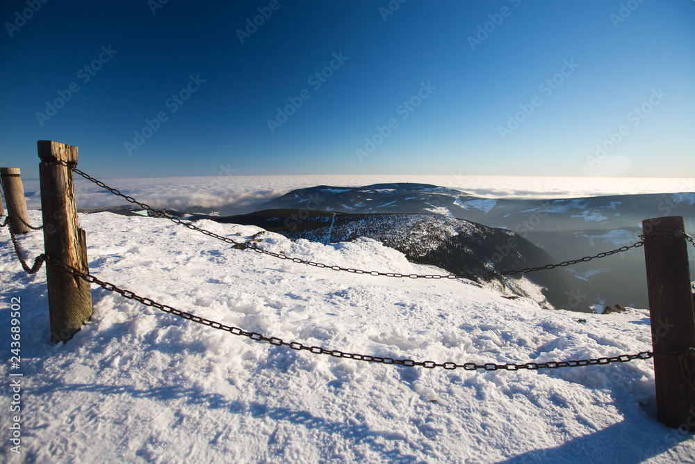 Obraz premium Karkonosze Krkonose from Sniezka Snezka, in winter.