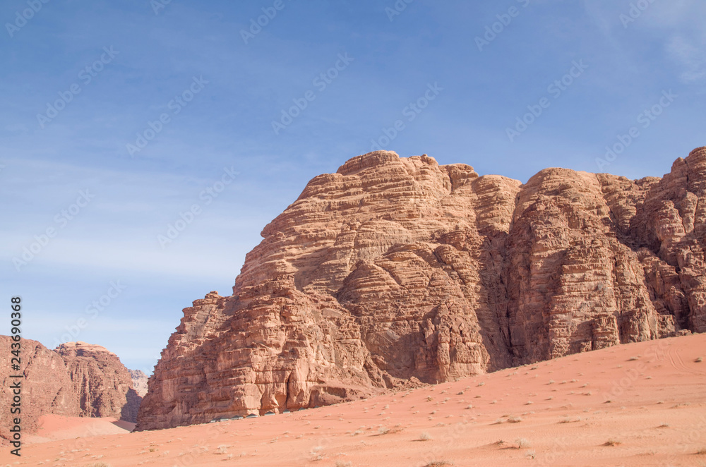 Mountain in the Wadi Rum desert , Jordan