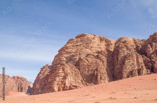 Mountain in the Wadi Rum desert , Jordan