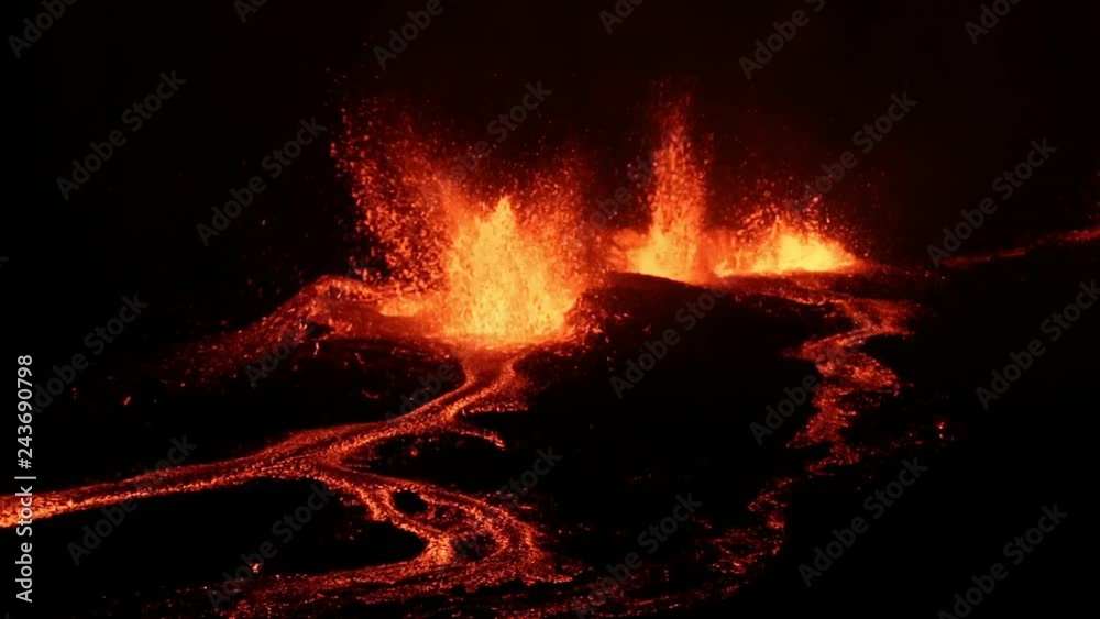 Eruption Volcan Piton de La Fournaise France Réunion