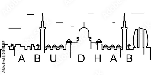 Abu Dhabi outline icon. Can be used for web, logo, mobile app, UI, UX