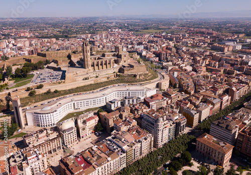 Aerial view of Cathedral of Lleida