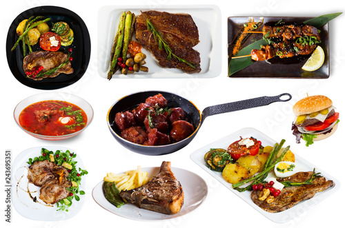 Assorted pork and beef dishes