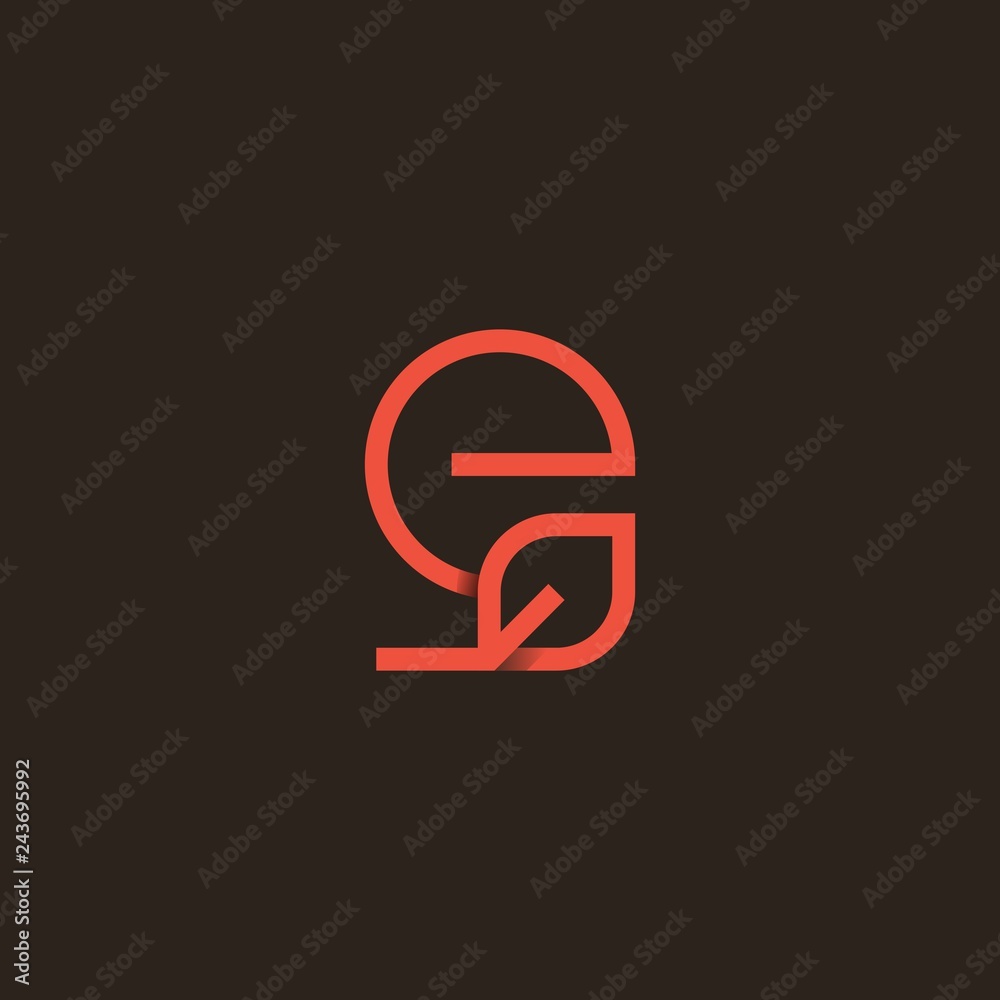 Fototapeta premium Letter E Leaf Nature Abstract Creative Monogram Business Modern Logo