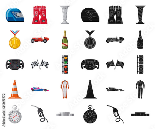 Isolated object of car and rally logo. Set of car and race vector icon for stock.