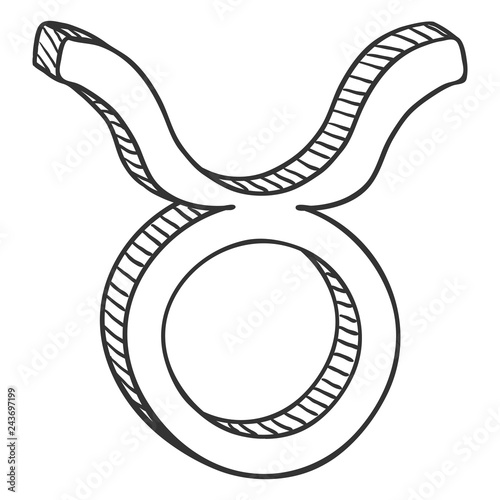 Vector Sketch Zodiac Sign - Taurus