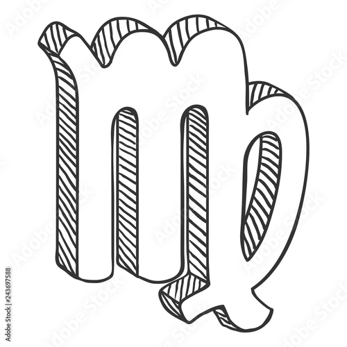 Vector Sketch Zodiac Sign - Virgo