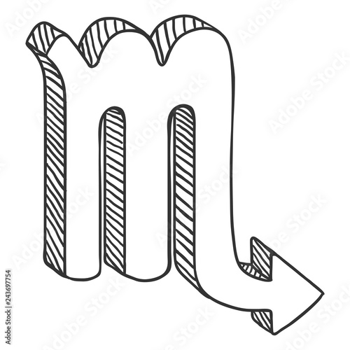 Vector Sketch Zodiac Sign - Scorpio