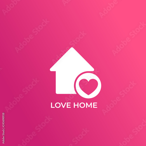 home with heart vector icon