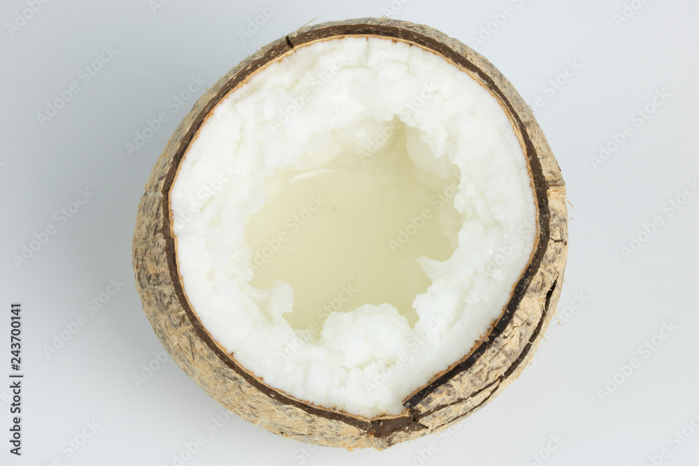 Kopyor Coconut fruit isolated on white background Kopyor Coconut fruit isolated on white background