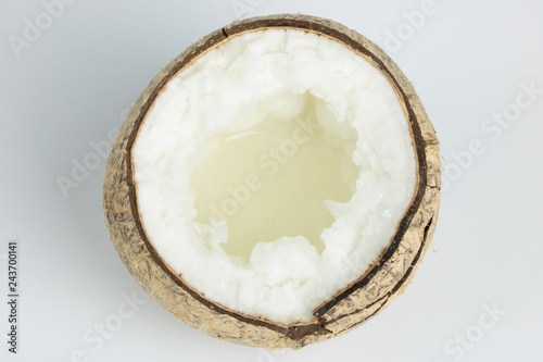 Kopyor Coconut fruit isolated on white background