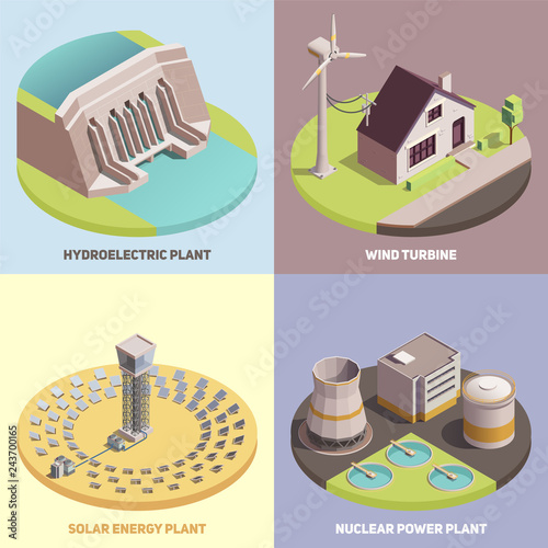 Green Energy Isometric  Concept 