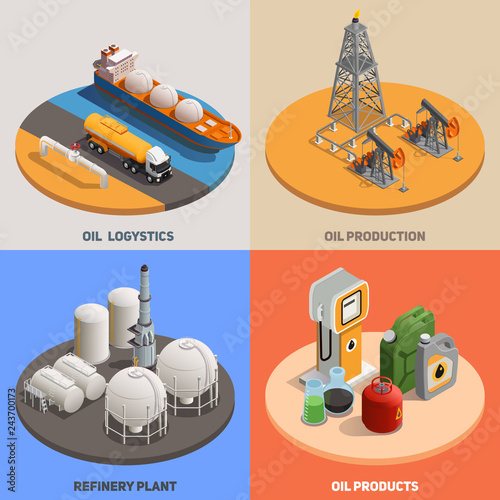 Oil Industry Isometric Concept 