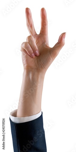 Businessman Hand Showing Three Fingers